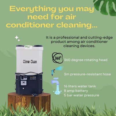 Clima Clean Şarjlı Elektrikli ve Yüksek Basınçlı Klima Temizleme Makinesi 